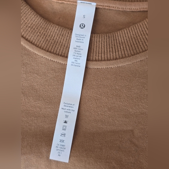 NWT Lululemon Heavyweight Cotton T-Shirt Bodysuit Back Cutout Camel Size S - Picture 15 of 15